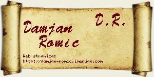 Damjan Romić vizit kartica